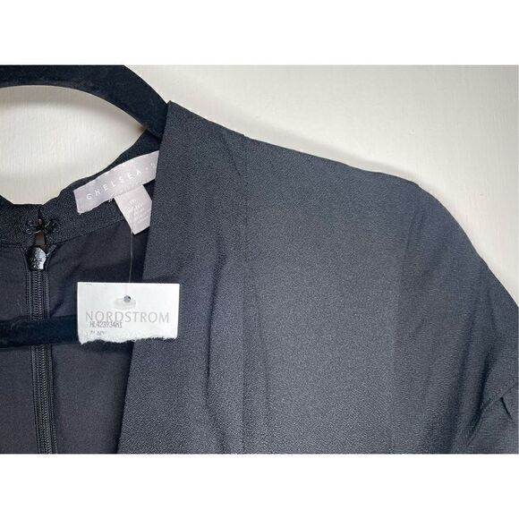 Chelsea.28 Jumpsuit Size Medium Black Cap Sleeve Belted Wide Leg Pants NWT - Picture 13 of 14